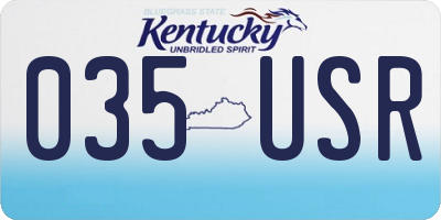 KY license plate 035USR