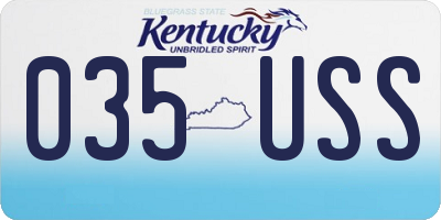 KY license plate 035USS