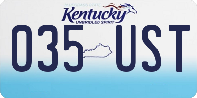 KY license plate 035UST