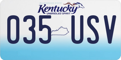 KY license plate 035USV
