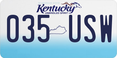 KY license plate 035USW