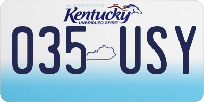 KY license plate 035USY