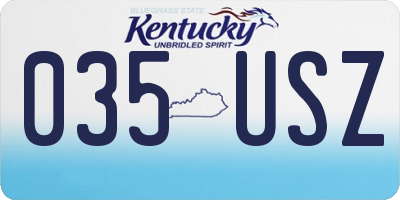 KY license plate 035USZ
