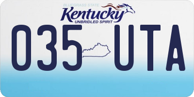 KY license plate 035UTA