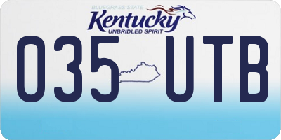 KY license plate 035UTB