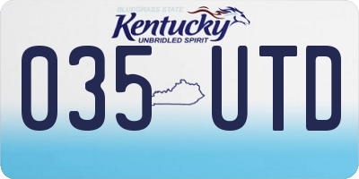 KY license plate 035UTD