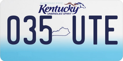KY license plate 035UTE