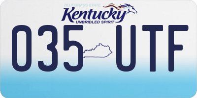 KY license plate 035UTF