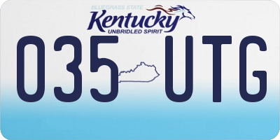 KY license plate 035UTG