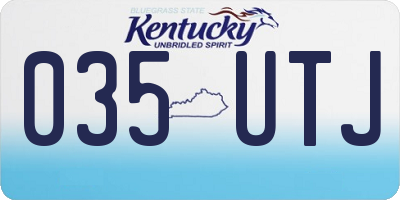 KY license plate 035UTJ
