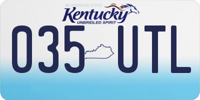 KY license plate 035UTL