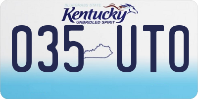 KY license plate 035UTO