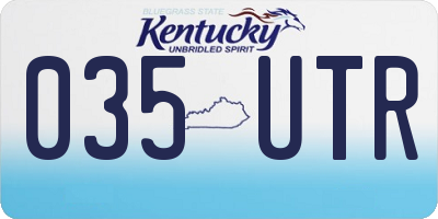 KY license plate 035UTR