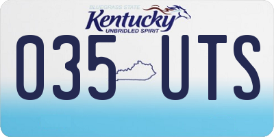 KY license plate 035UTS