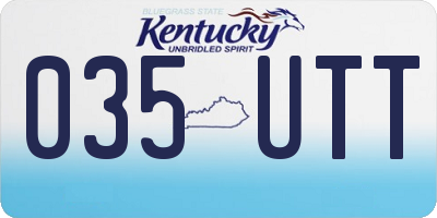 KY license plate 035UTT