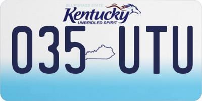 KY license plate 035UTU