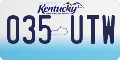 KY license plate 035UTW