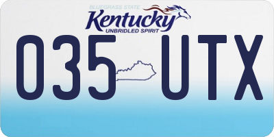 KY license plate 035UTX