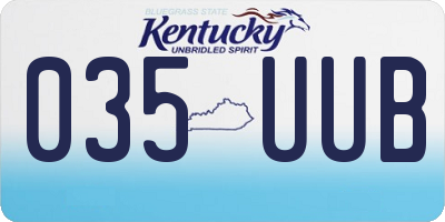 KY license plate 035UUB
