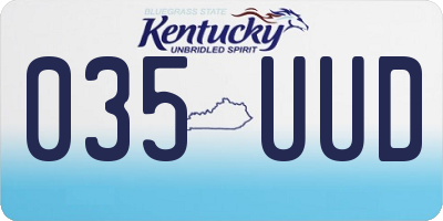 KY license plate 035UUD