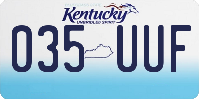 KY license plate 035UUF
