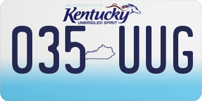 KY license plate 035UUG