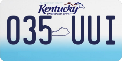 KY license plate 035UUI