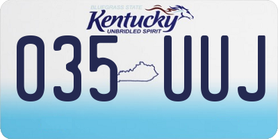 KY license plate 035UUJ