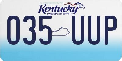 KY license plate 035UUP