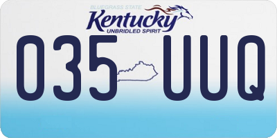 KY license plate 035UUQ