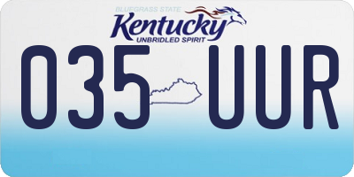 KY license plate 035UUR