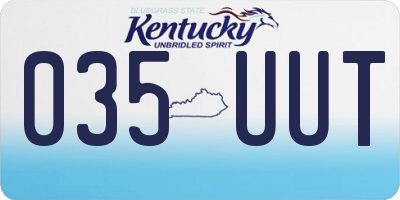 KY license plate 035UUT