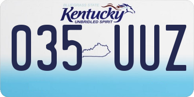 KY license plate 035UUZ
