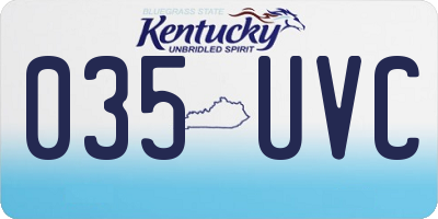 KY license plate 035UVC