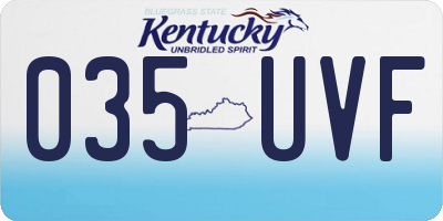 KY license plate 035UVF