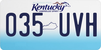 KY license plate 035UVH