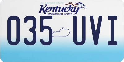 KY license plate 035UVI