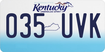 KY license plate 035UVK