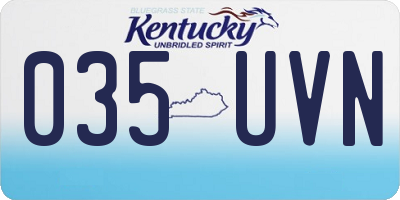 KY license plate 035UVN