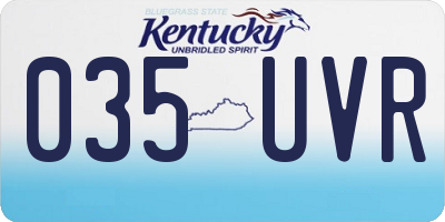 KY license plate 035UVR