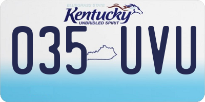 KY license plate 035UVU