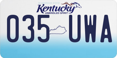 KY license plate 035UWA