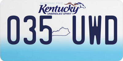 KY license plate 035UWD