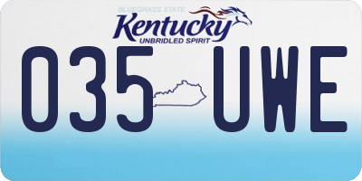 KY license plate 035UWE