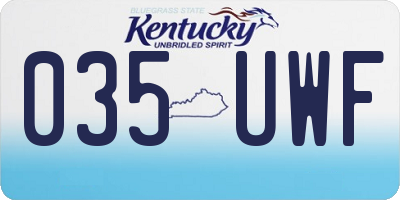 KY license plate 035UWF