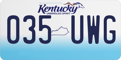 KY license plate 035UWG