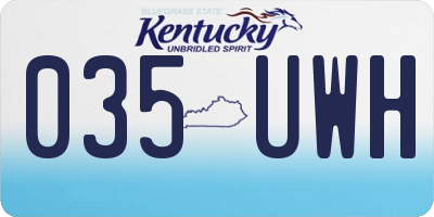 KY license plate 035UWH