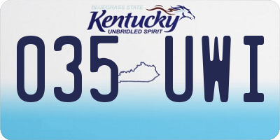 KY license plate 035UWI