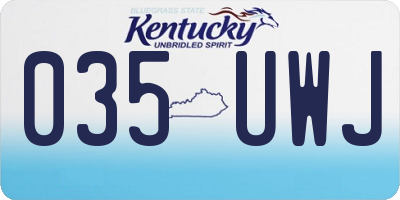 KY license plate 035UWJ