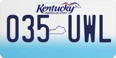 KY license plate 035UWL